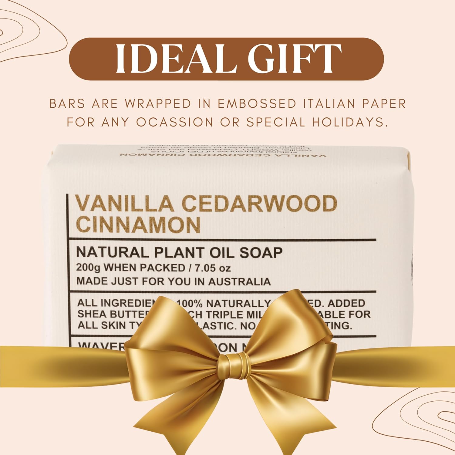 Vanilla Cedarwood - All Natural Soap Bars (2 Bars, 7 Oz)