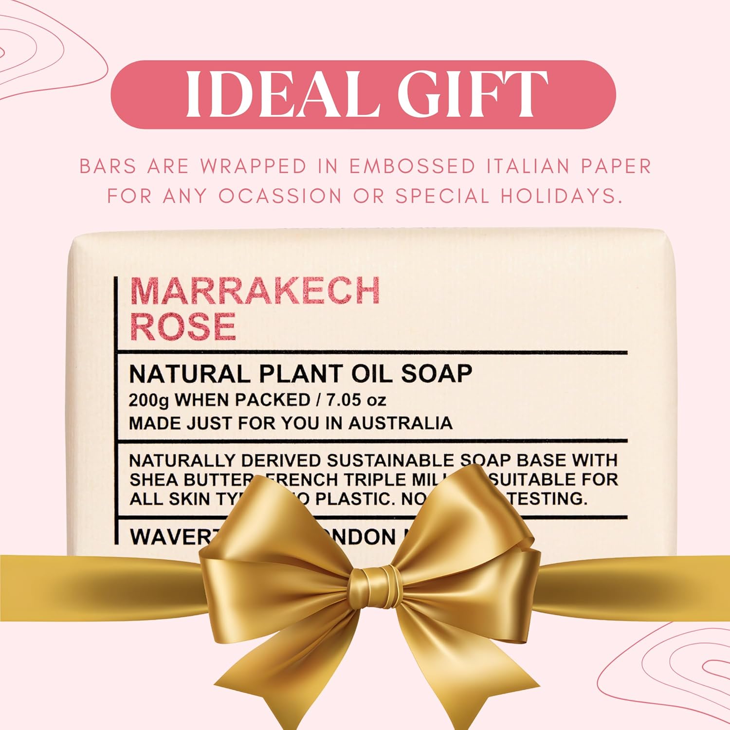 Marakech Rose - All Natural Soap Bars (2 Bars, 7 Oz)