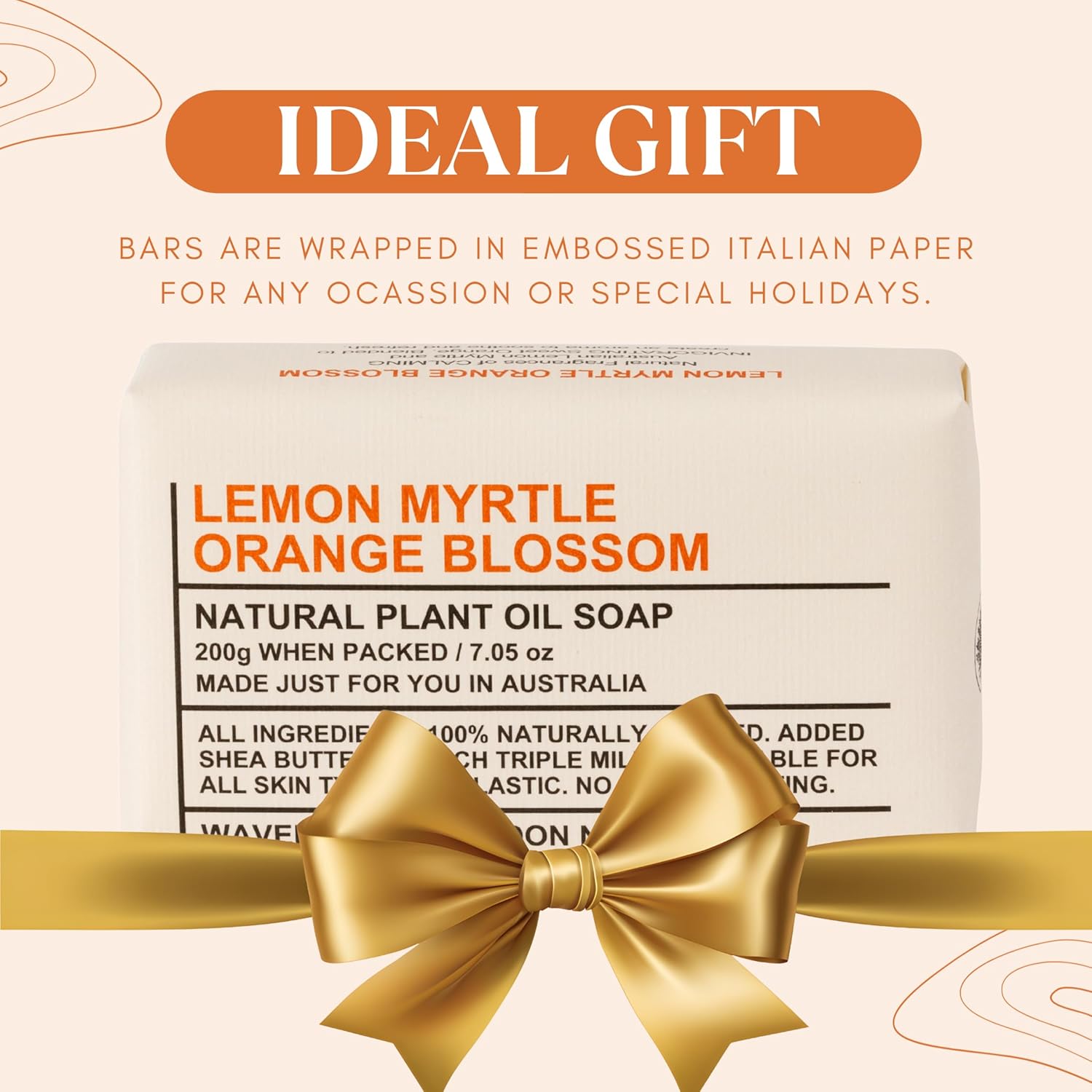 Lemon Myrtle & Orange Blossom -All Natural Soap Bars (2 Bars, 7 Oz)