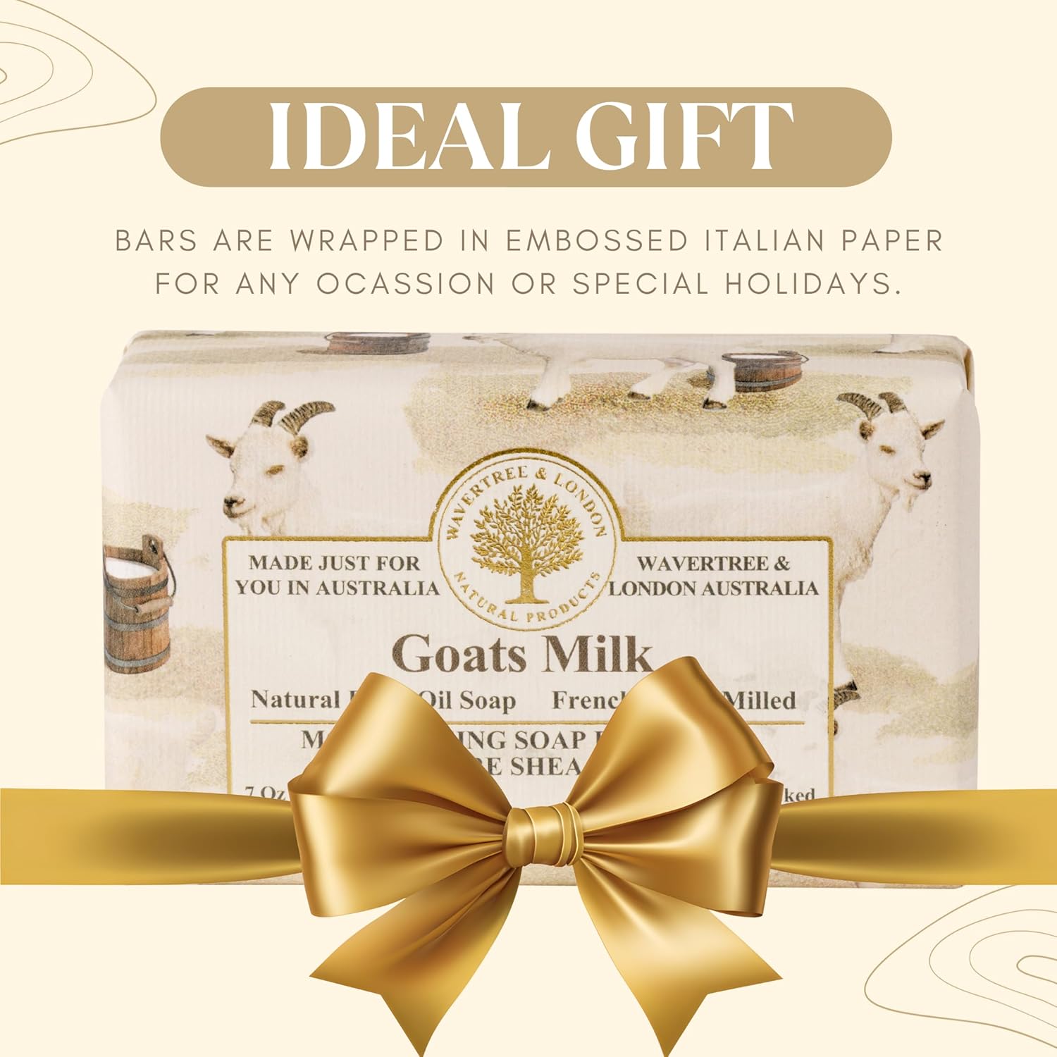 Goat milk natural scented soap bar gift