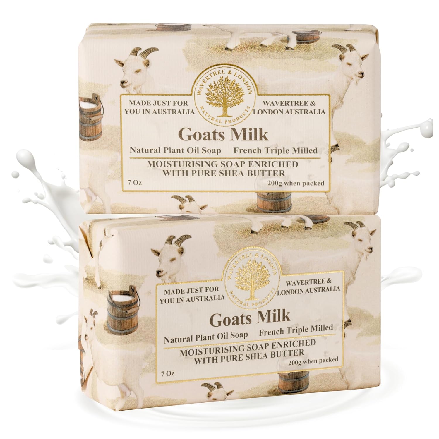 Goat milk natural scented soap bar pack