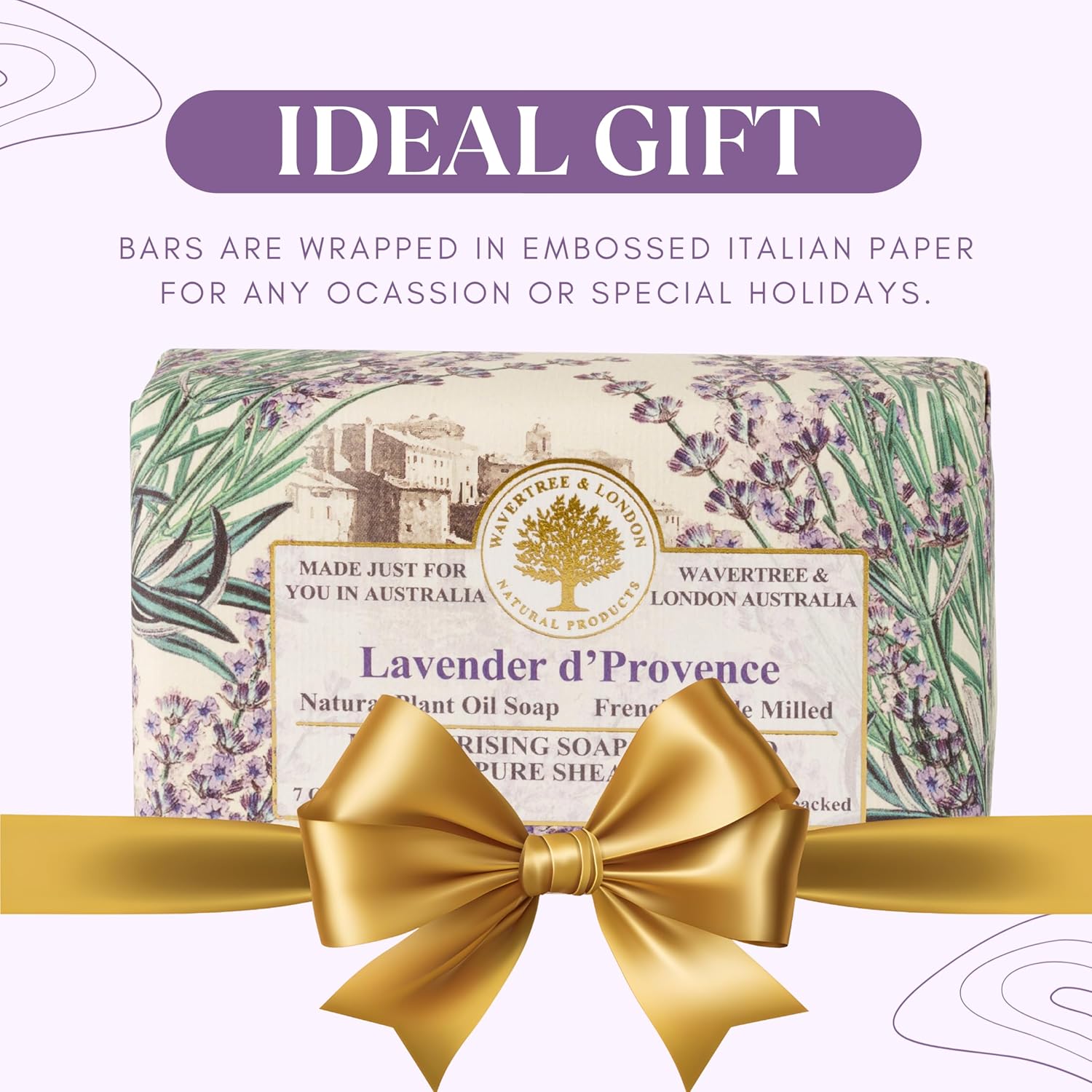 Lavender flower scented body soap bar gift