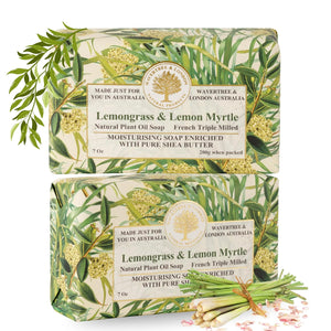 Lemongrass & Lemon Myrtle scented natural soap bar pack