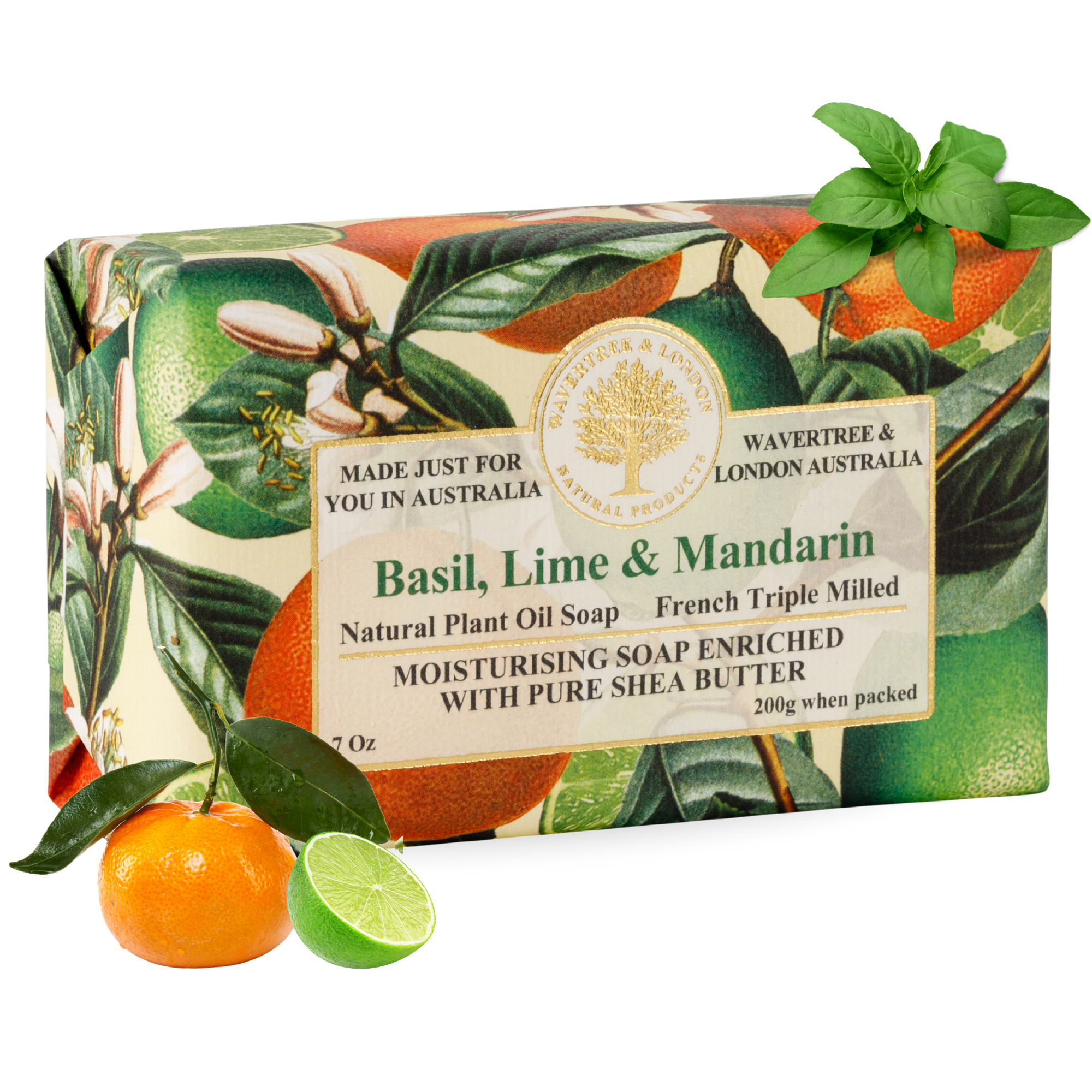 Basil, Lime & Mandarin soap bar (7 Oz Bars)