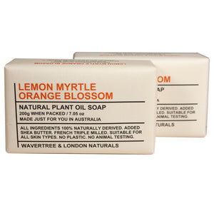 Wavertree & London Lemon Myrtle & Orange Blossom Triple Milled 7oz. soap bars (2) - Australian Natural Soap