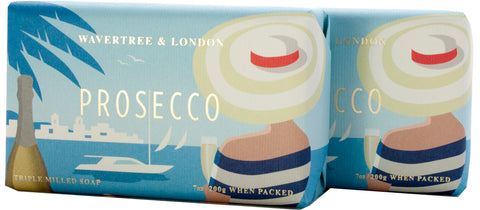 Wavertree & London Prosecco (2 Bars) Plant Oil Soap Bars for Long-Lasting Moisture and Luscious Fragrance