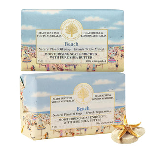 Wavertree and london Beach Scented Natural Soap Bar pack