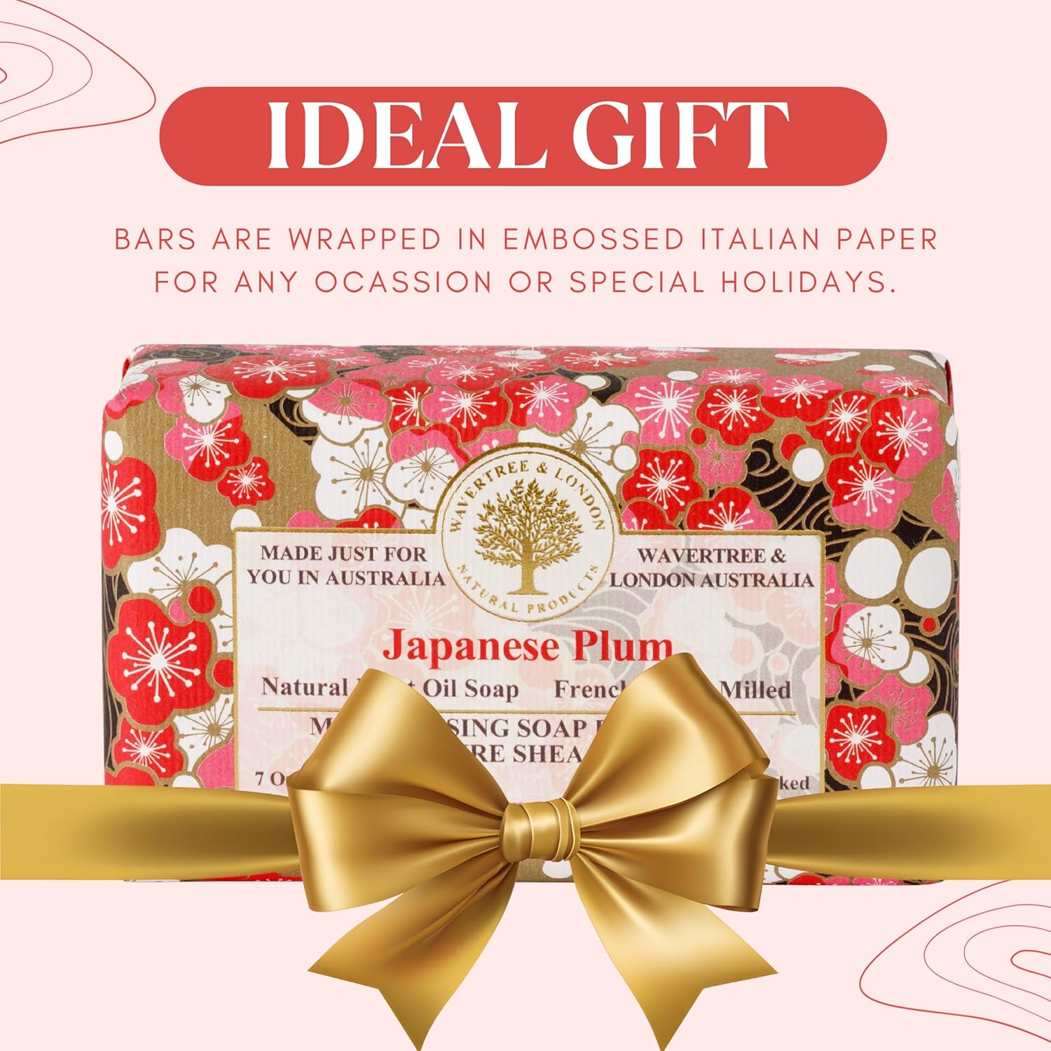 japanese plum flower scented natural moisturizing soap bar gift