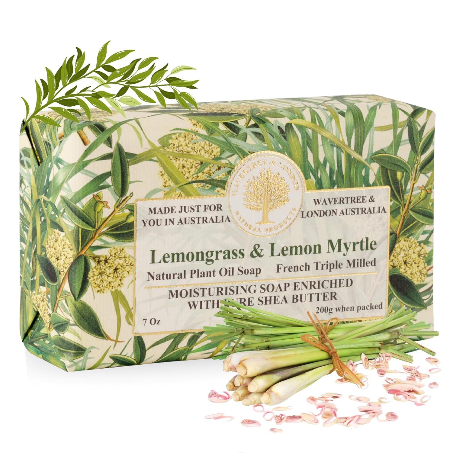 lemongrass and lemon myrtle natural soap bar