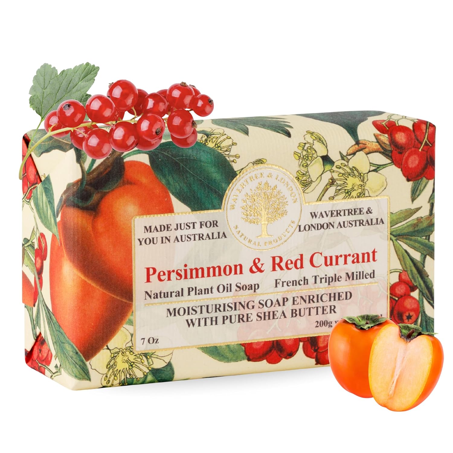 persimmon and red currant natural soap bar