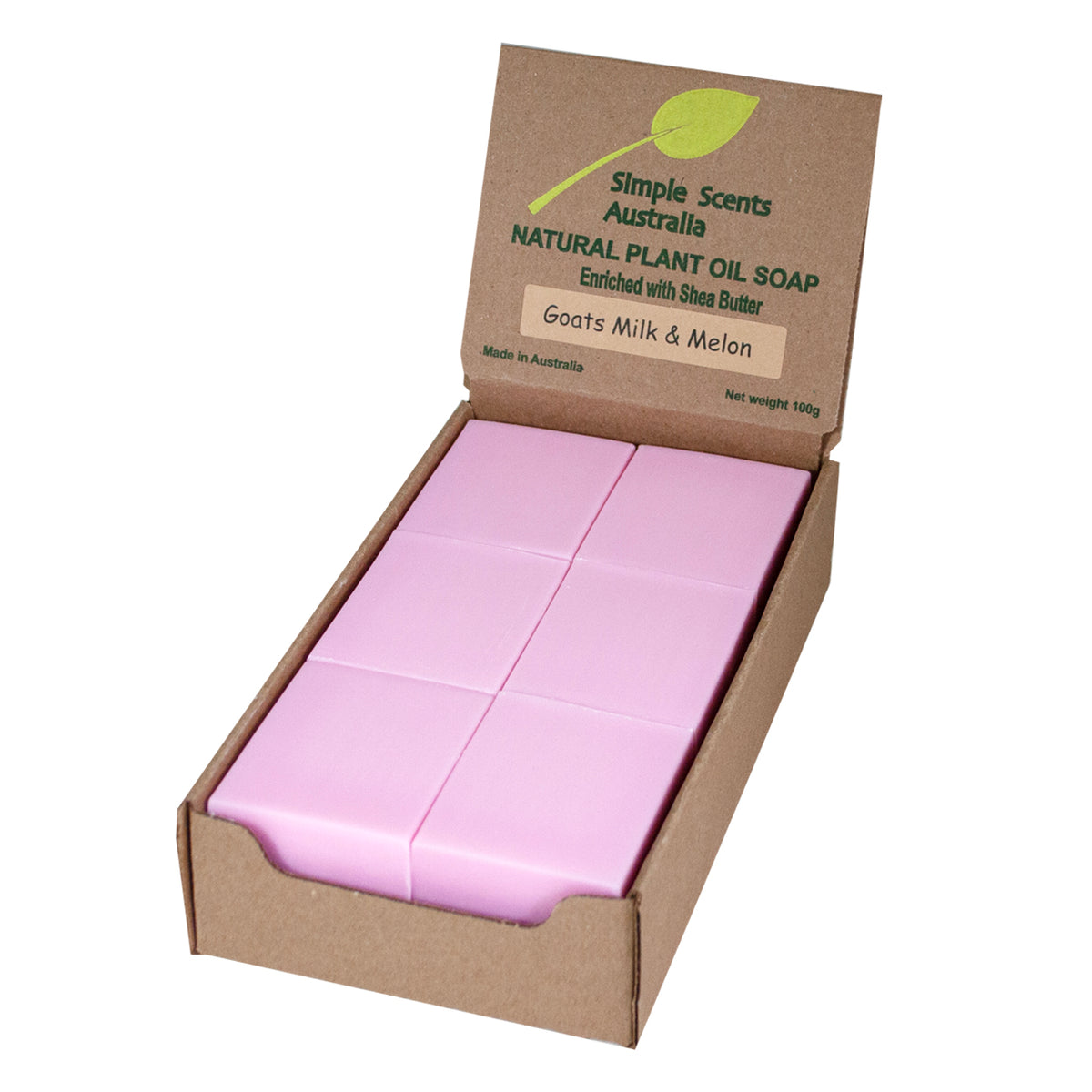 Goats Milk Melon Soap Unwrapped (12) Australian Natural Soap