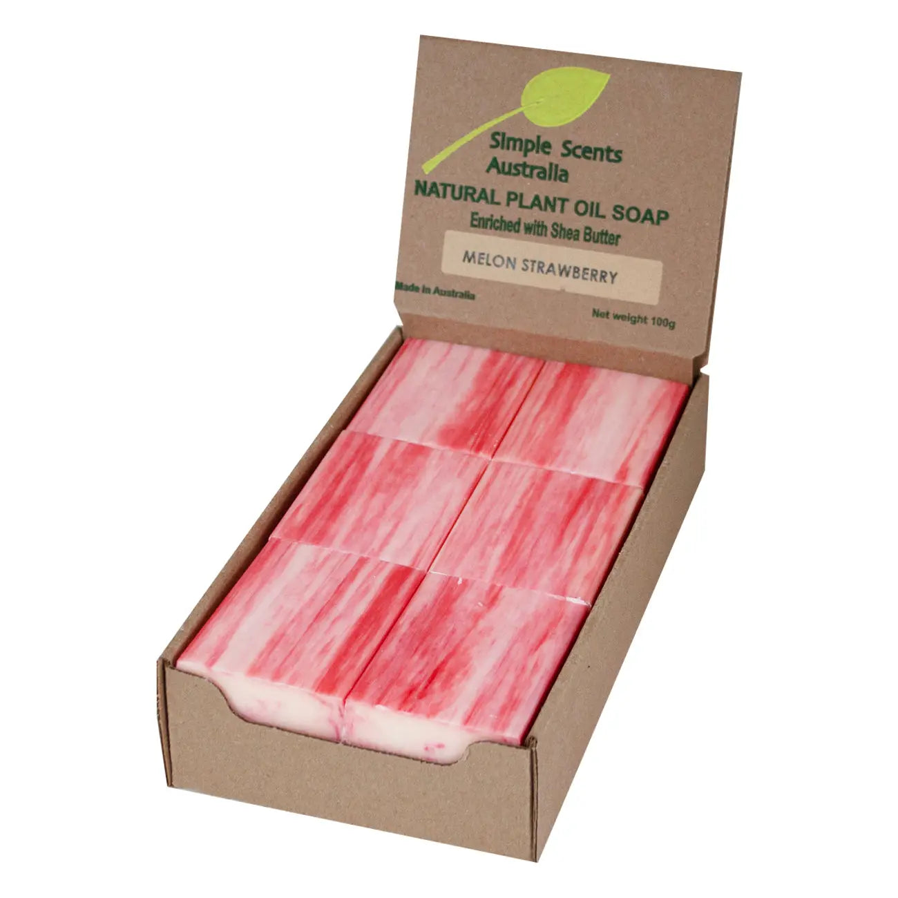 Melon & Strawberry Soap Unwrapped (12) - Australian Natural Soap