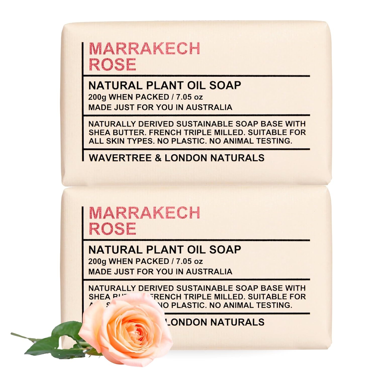 Marakech Rose - All Natural Soap Bars (2 Bars, 7 Oz) – Australian