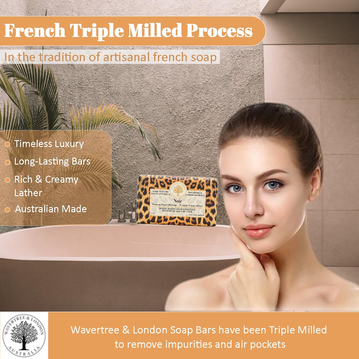 Wavertree & London Noir French-Milled Shea Butter Soap Bars (2 Bars)