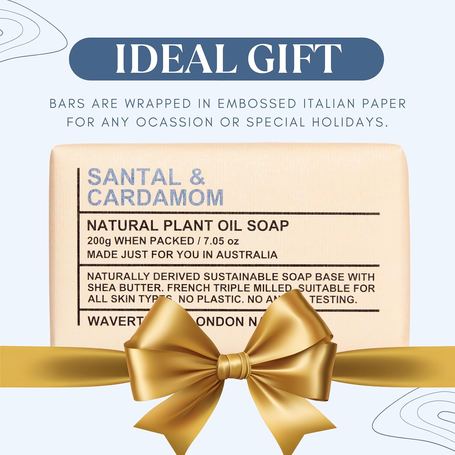 Santal & Cardamon - All Natural Soap Bars (2 Bars, 7 Oz)