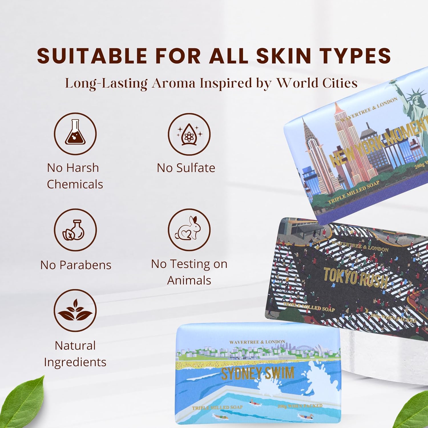 Scents of Adventure Soap Trio Gift Set (Set of 3) – Travel-Inspired Scented Natural Soap Bars for Women & Men