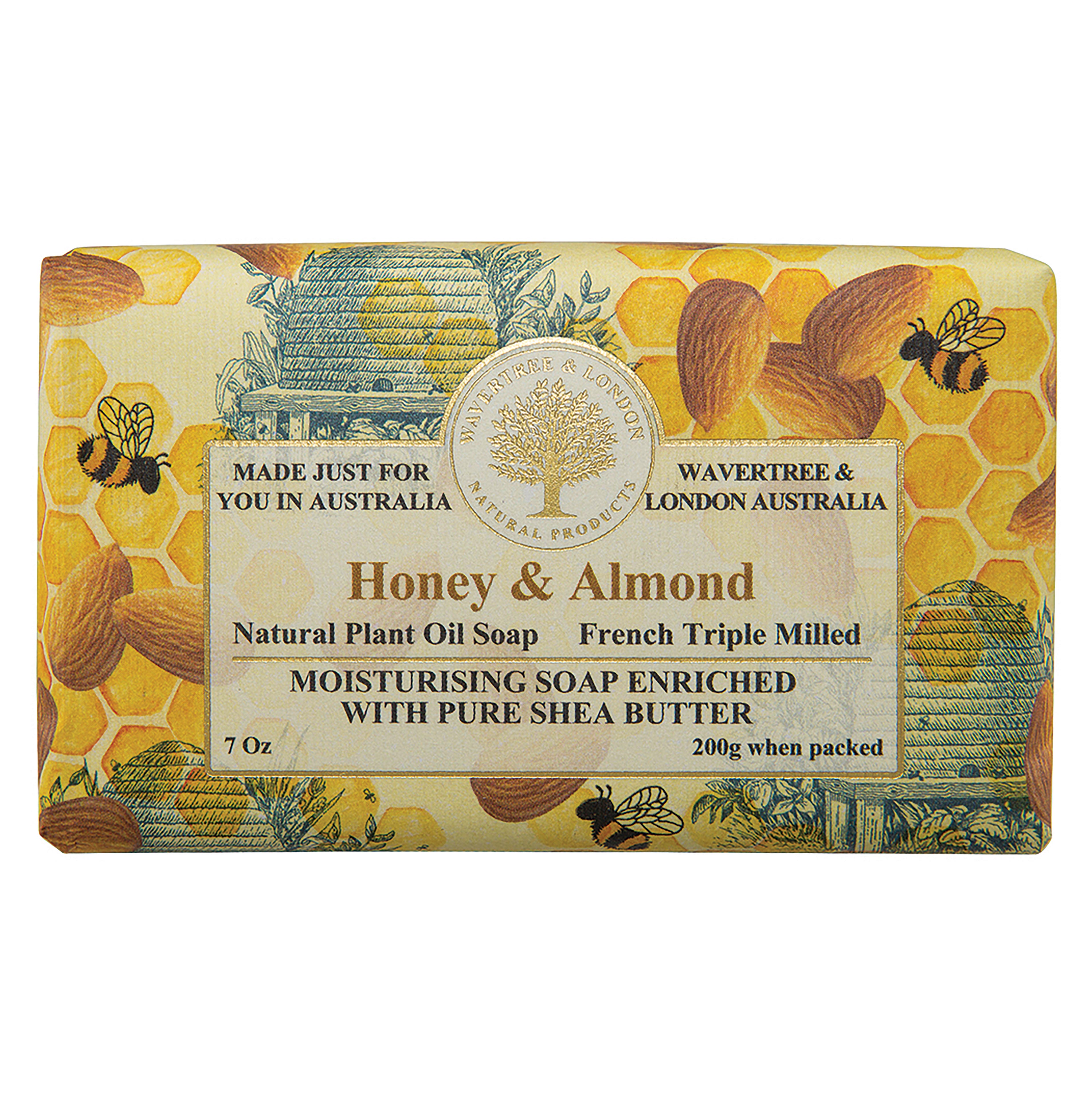 Honey and almond scented soap bar