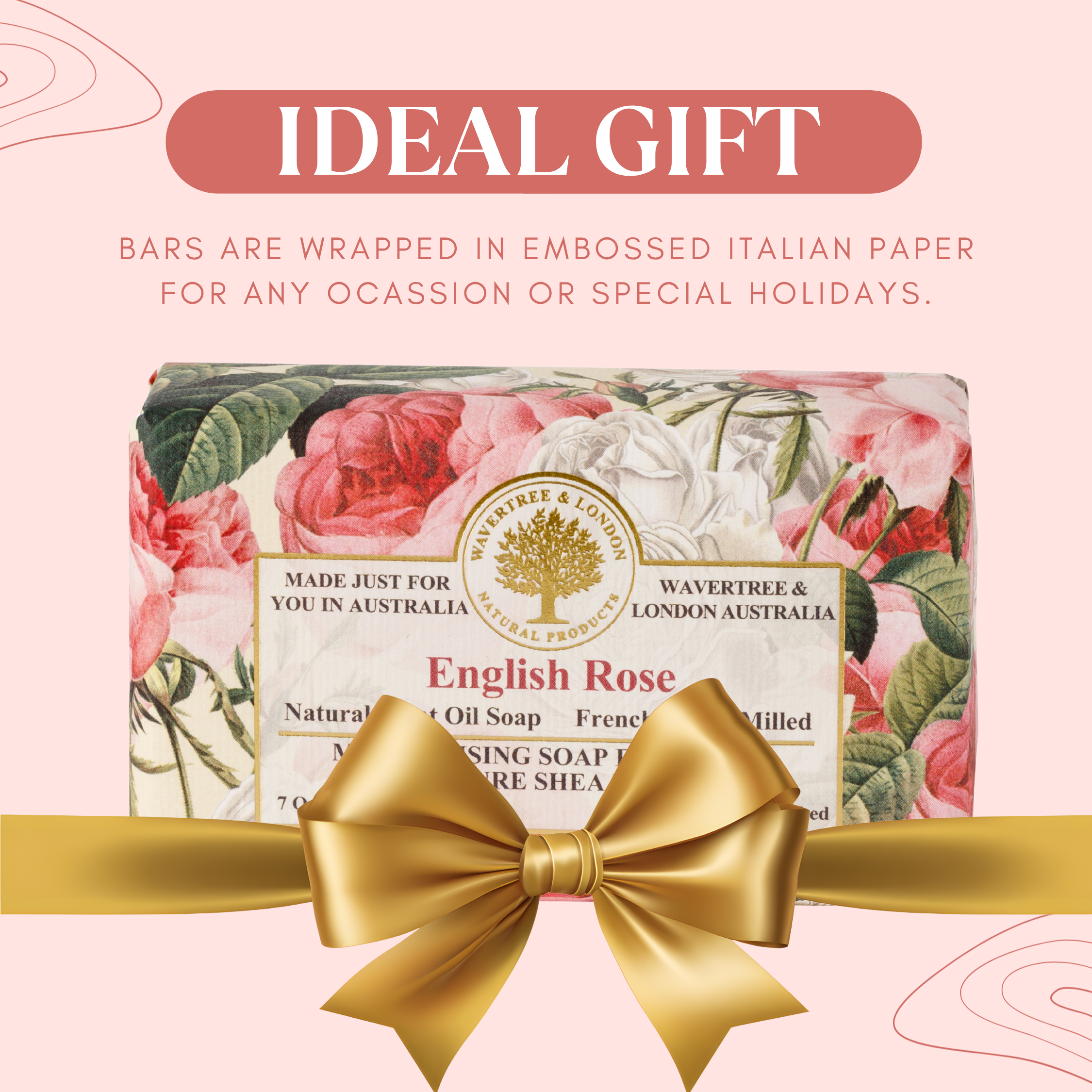 English Rose Soap Bars - (7 Oz Bars)