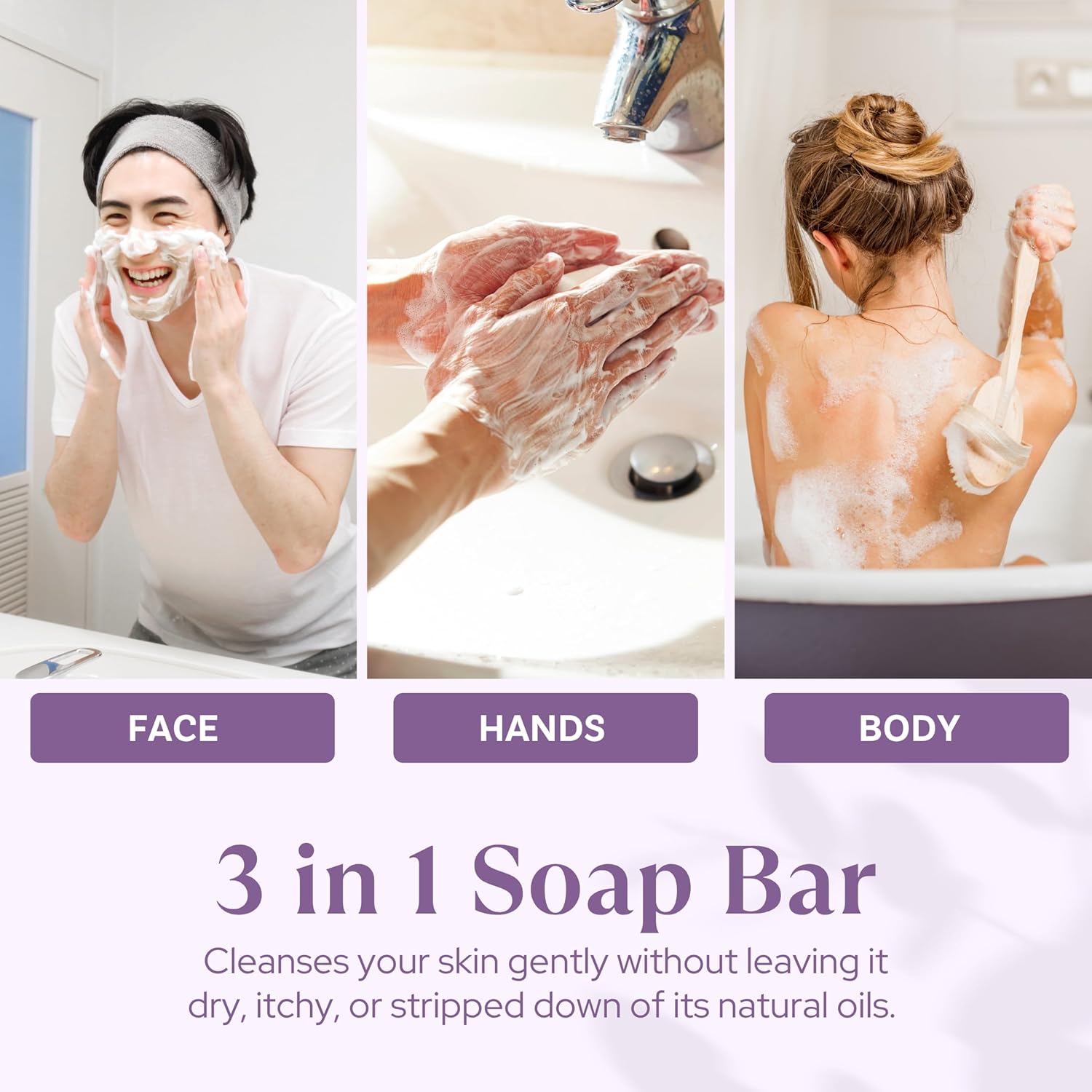 Lavender scented floral body soap bar