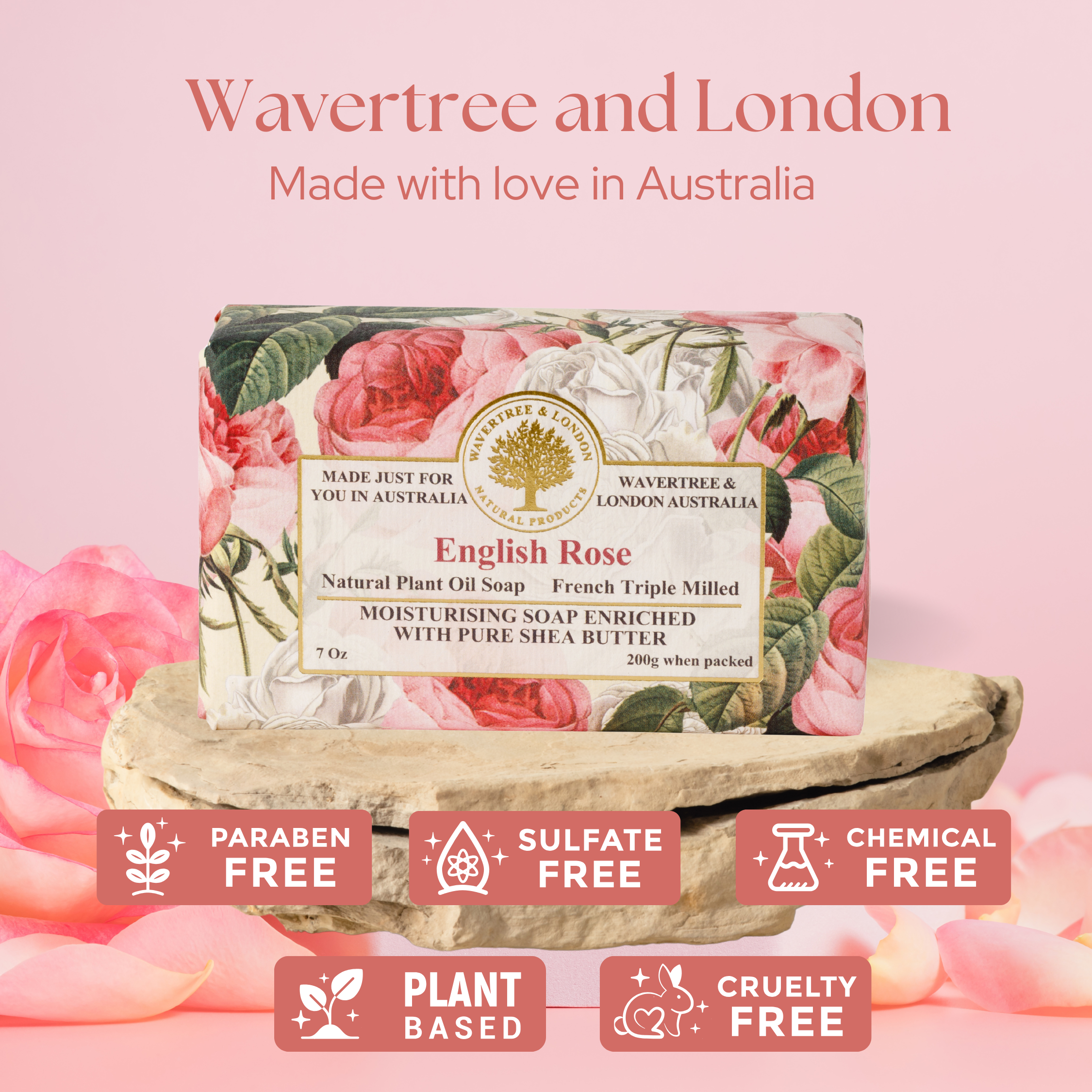 English Rose Soap Bars - (7 Oz Bars)