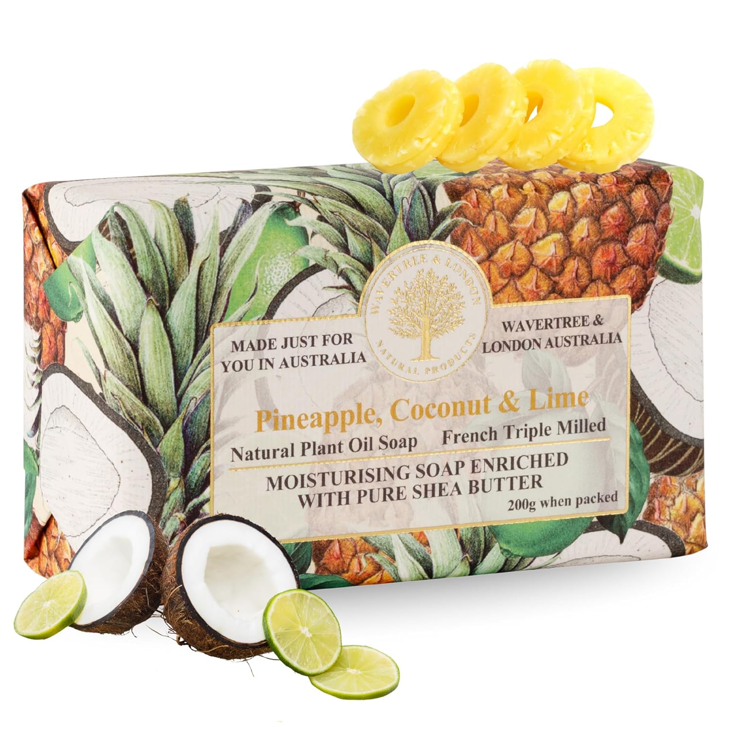 Pineapple coconut  and lime natural soap bar