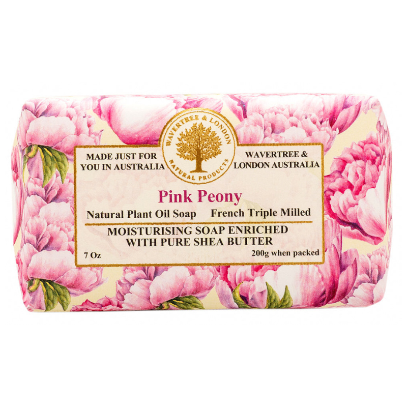 Pink peony natural soap bar