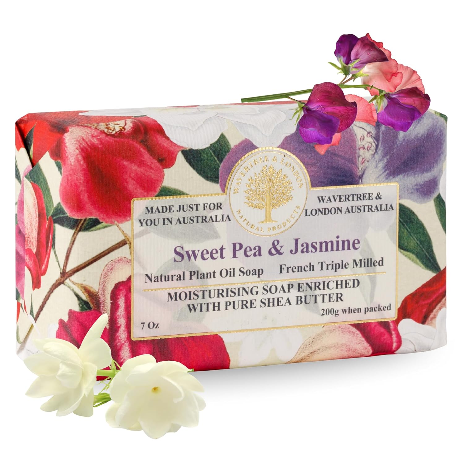 Sweet pea and jasmine natural soap bar