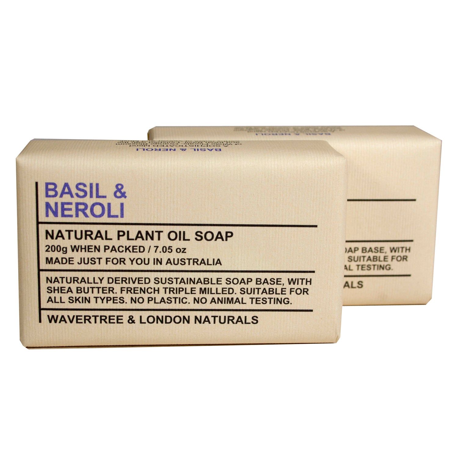 Wavertree & London Premium Quality Basil & Neroli Soap Bars - Australian Natural Soap