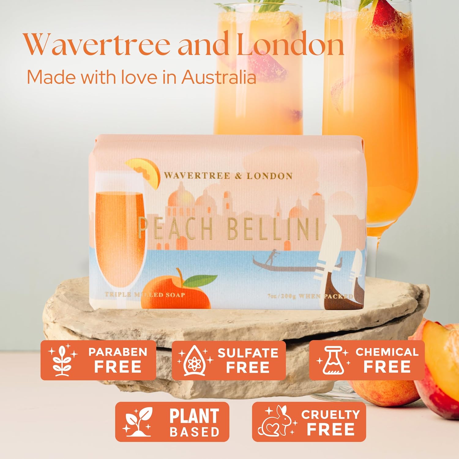 Wavertree & London Peach Bellini soap bar 
