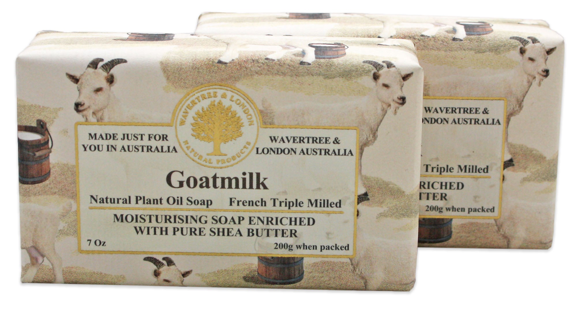 Wavertree & London Goatmilk Shea Butter Enriched Soap (2 Bars) - Long-lasting Moisturizing Experience
