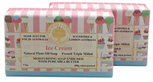 Wavertree & London Ice Cream (2 bars), 7oz Moisturizing Natural Soap Bar, French -Milled and enriched with Shea Butter