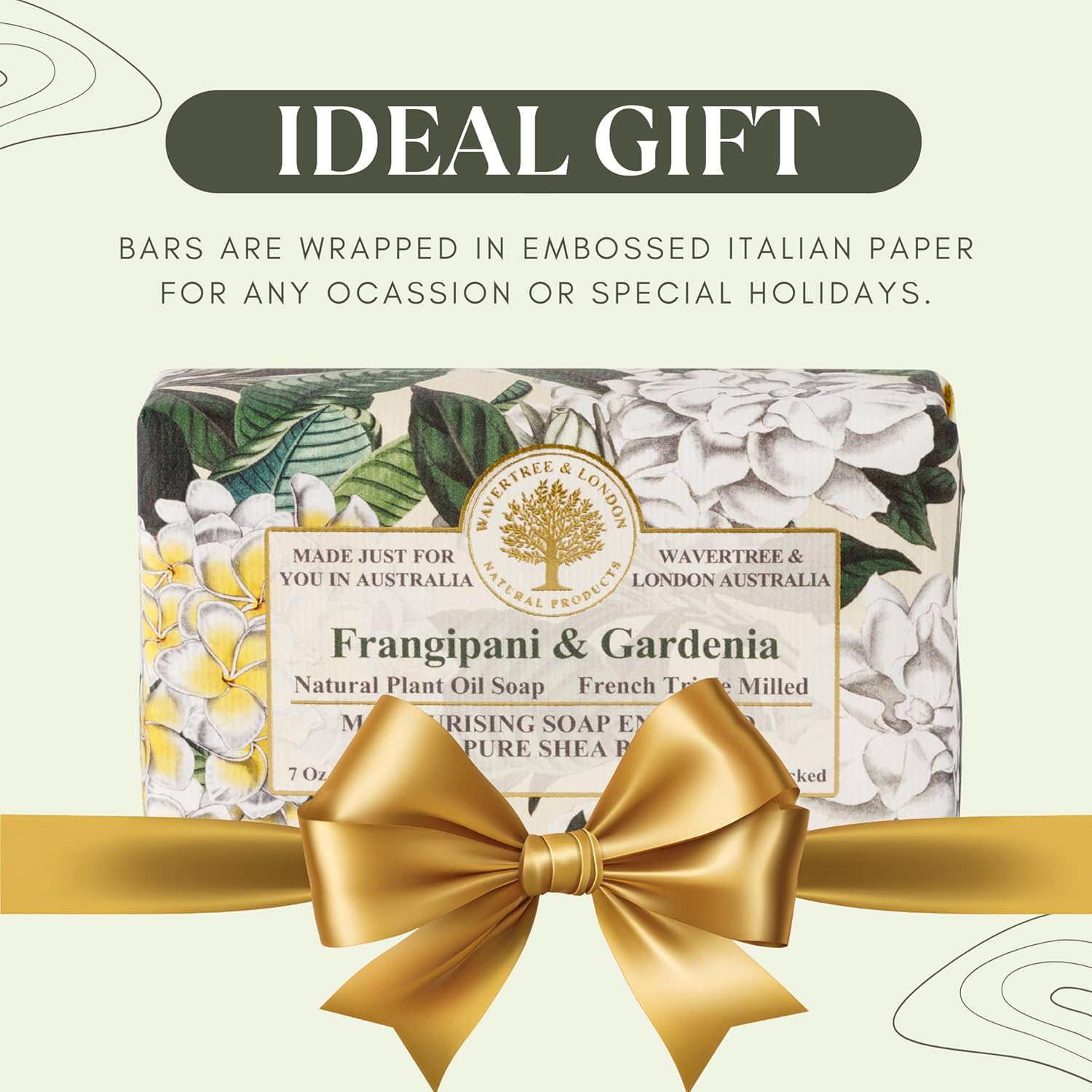 frangipani and gardenia floral scent natural body soap bar gift