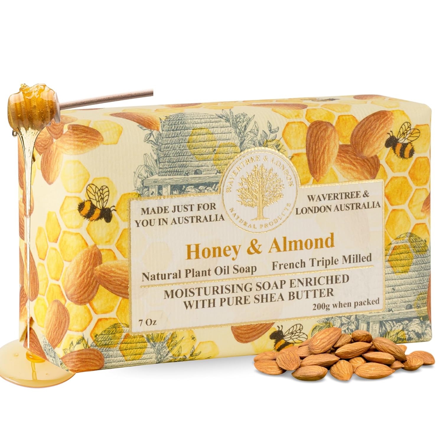 honey and almond natural soap bar