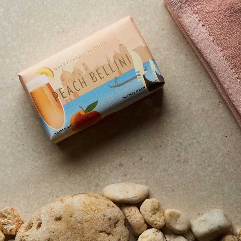 peach bellini fruity scented natural soap bar