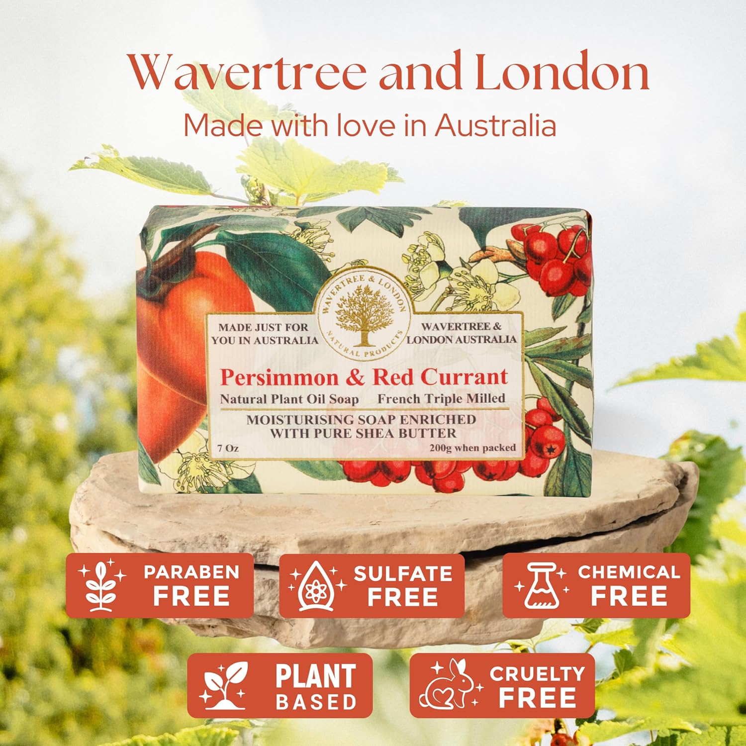 persimmon and red currant fruit scent natural soap bar