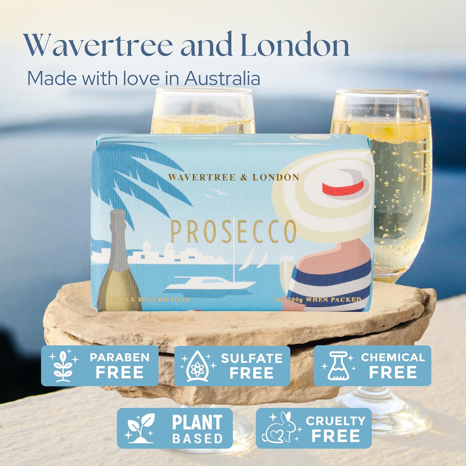 prosecco scented australian made natural soap bar