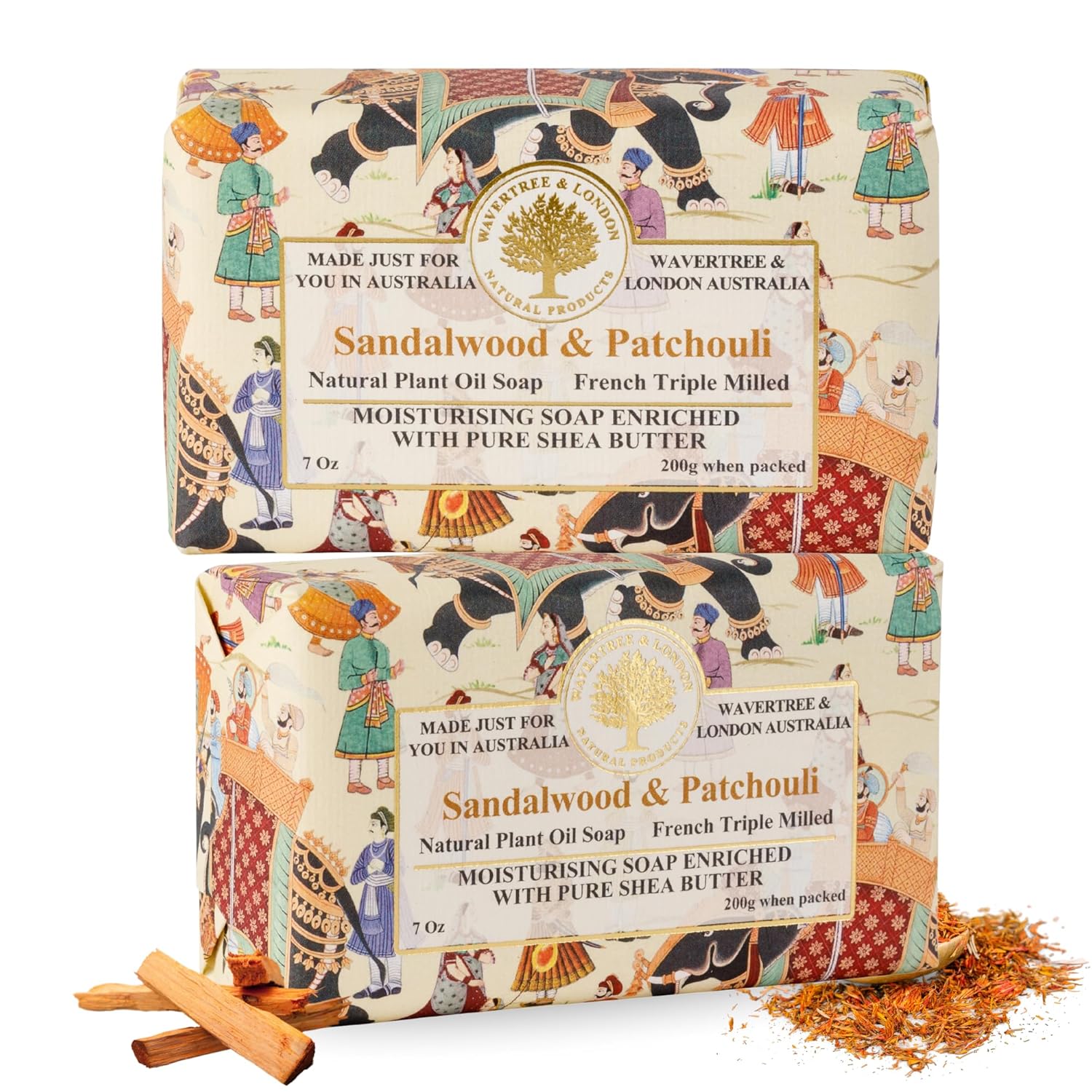 sandalwood and patchouli woody scent natural soap bar gift 