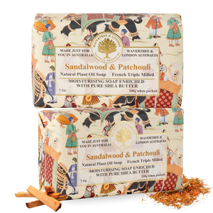 sandalwood and patchouli woody scent natural soap bar gift 
