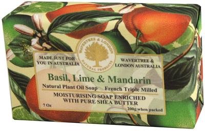 Wavertree & London Basil Lime and Mandarin Australian Natural Luxury Soap Bar 7 Ounces (4 Bars)