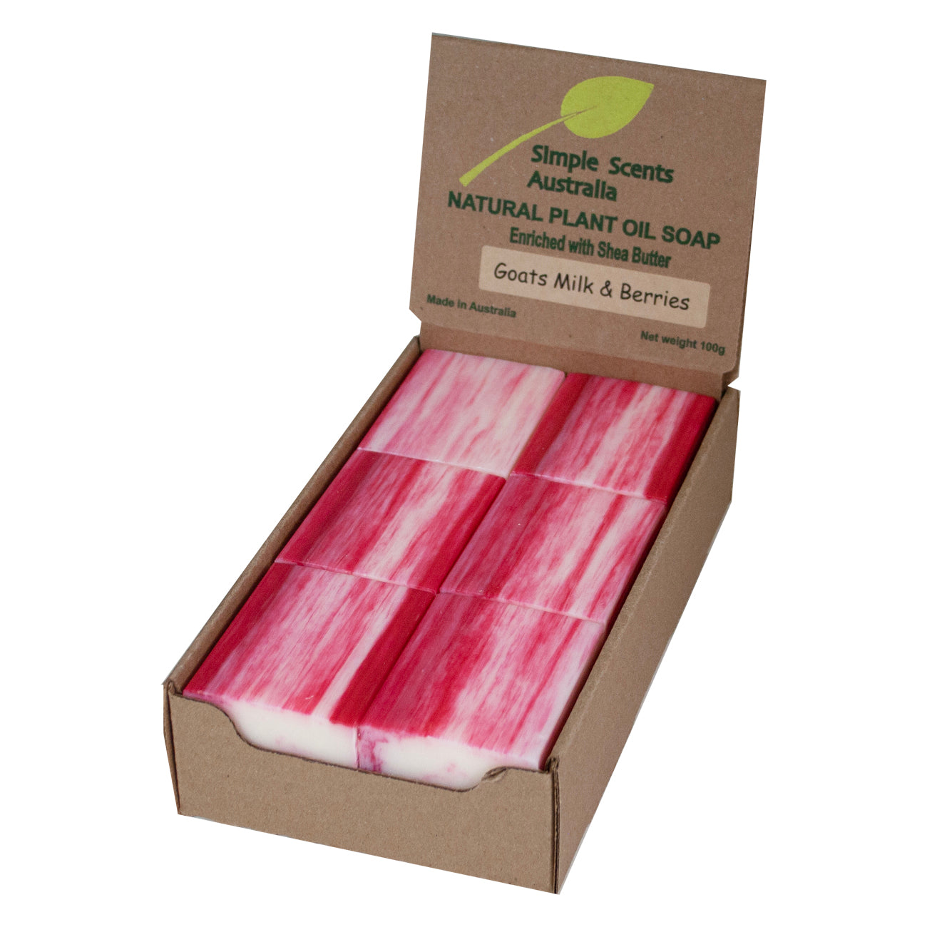 Goats Milk & Berries Soap Unwrapped (12) Australian Natural Soap