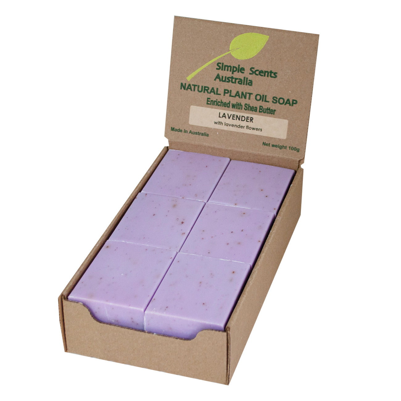 Lavender Soap with Flowers Unwrapped (12) - Australian Natural Soap